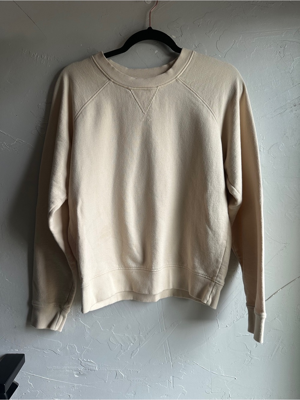 Pact Organic Cotton Crewneck Sweatshirt Cream L Minimalist Capsule Loungewear